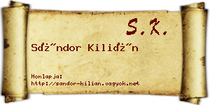 Sándor Kilián névjegykártya
